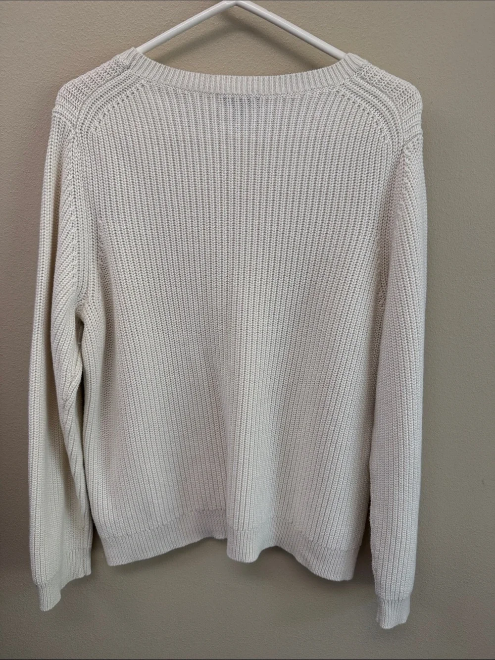J. Crew Off-White Crewneck Knit Sweater
